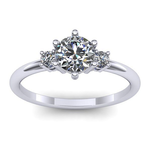 Inel cu safir alb rotund