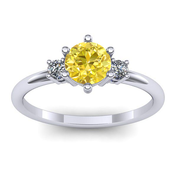 Inel cu safir galben rotund