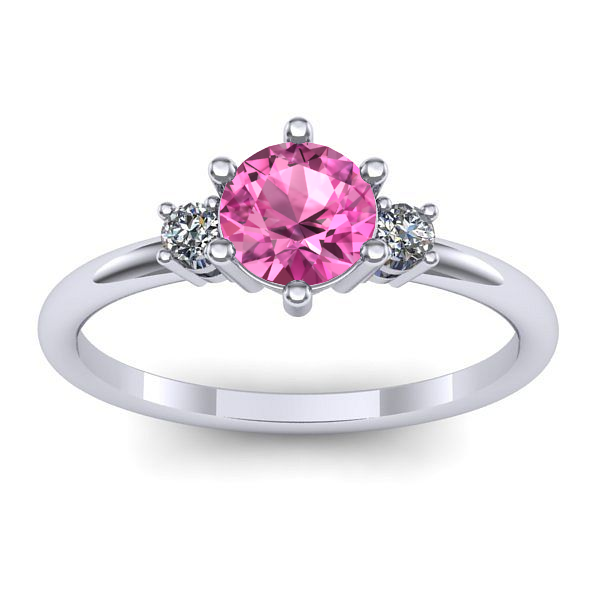 Inel cu safir roz rotund