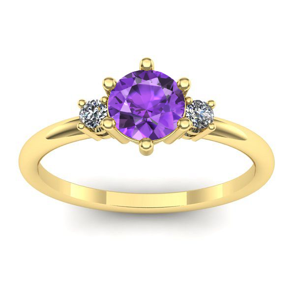 Inel de logodna cu ametist rotund