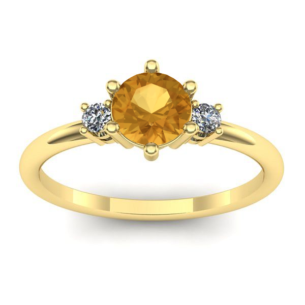 Inel cu citrin rotund