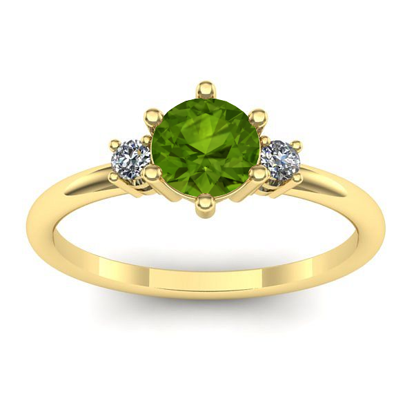 Inel logodna cu peridot rotund