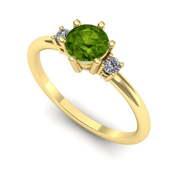 Inel din aur galben cu peridot