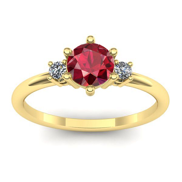 Inel de logodna cu rubin rotund