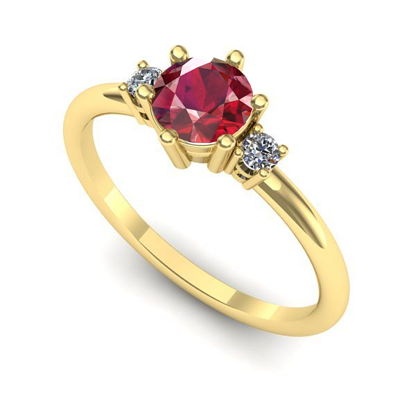 Inel din aur galben cu rubin