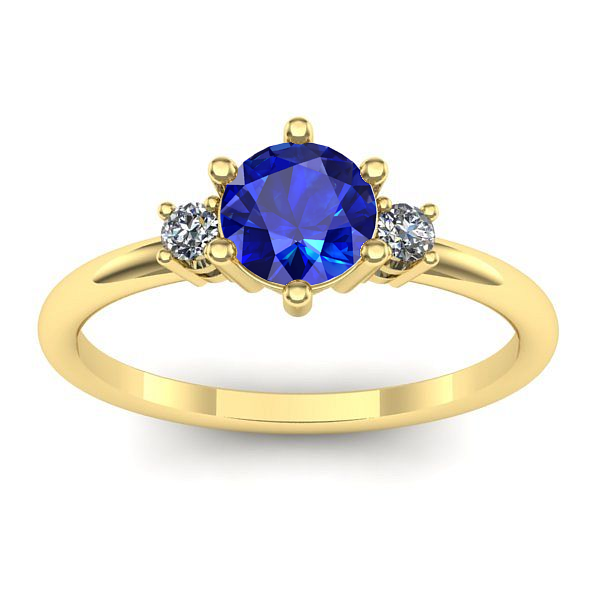 Inel logodna cu safir rotund