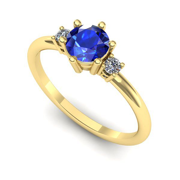 Inel din aur galben cu safir