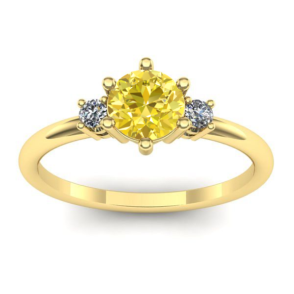 Inel cu safir galben rotund