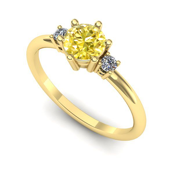 Inel logodna din aur galben cu safir galben