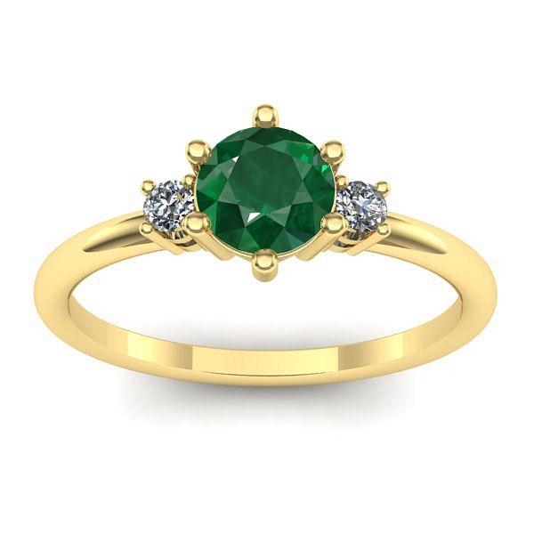 Inel de logodna cu smarald rotund