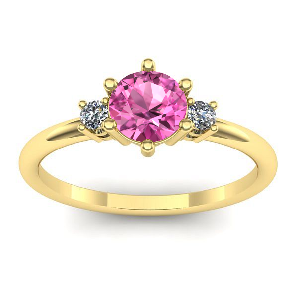 Inel de logodna cu safir roz rotund