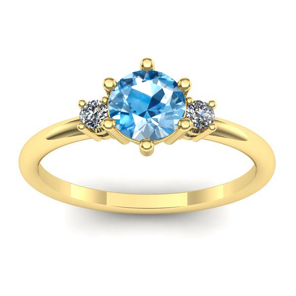 Inel logodna cu topaz blue rotund