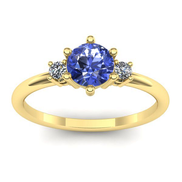 Inel cu tanzanit rotund