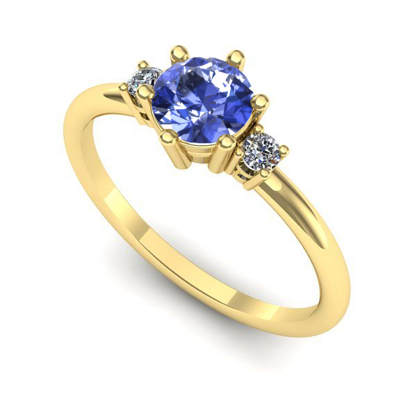 Inel din aur galben cu tanzanit