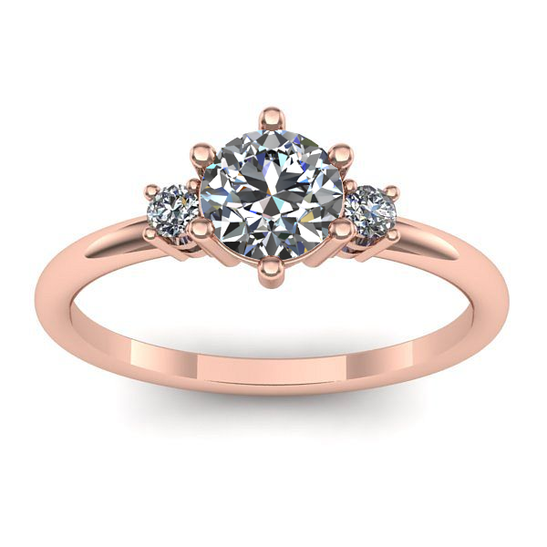 Inel logodna cu diamant rotund