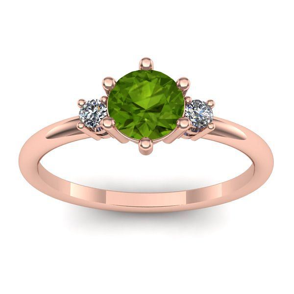 Inel logodna cu peridot rotund