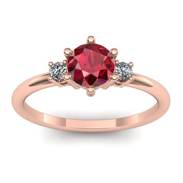 Inel cu rubin rotund