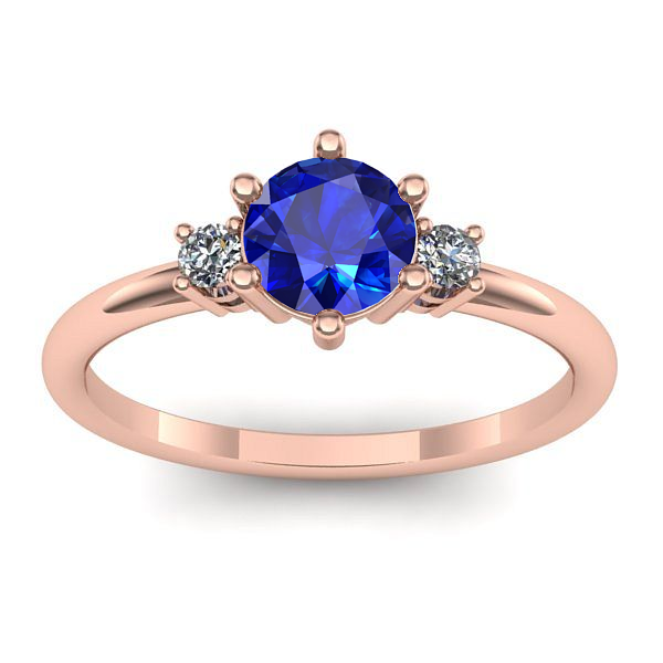 Inel logodna cu safir rotund