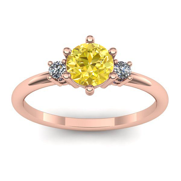 Inel de logodna cu safir galben rotund