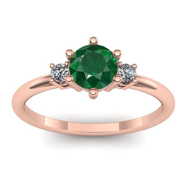 Inel cu smarald rotund