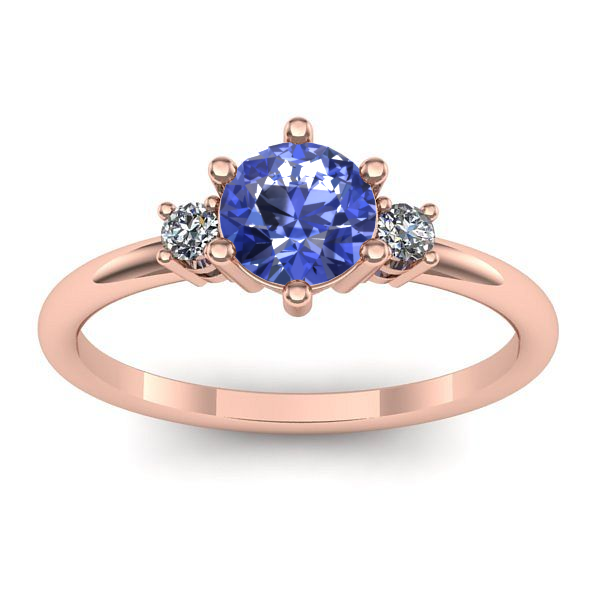 Inel logodna cu tanzanit rotund