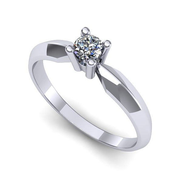 Inel de logodna din aur alb cu diamant