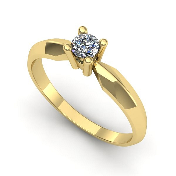 Inel logodna din aur galben cu diamant