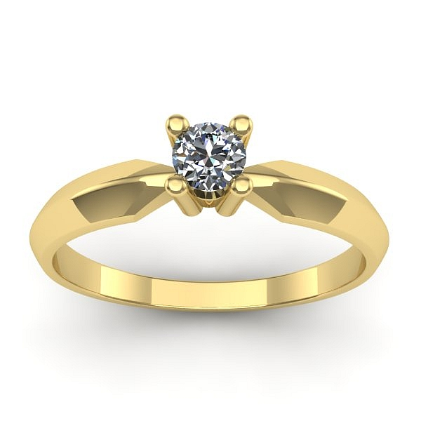 Inel cu diamant rotund