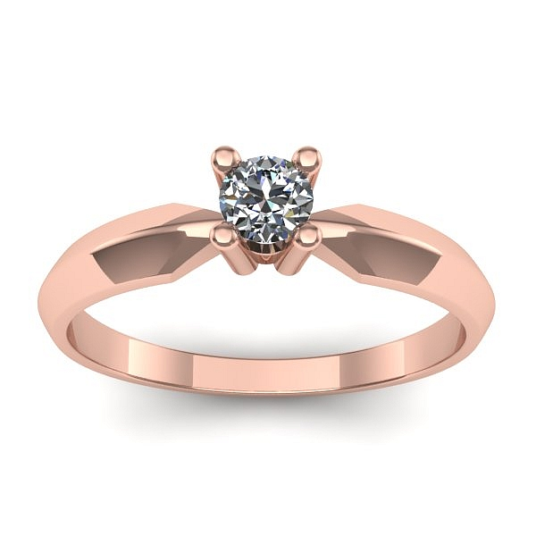 Inel cu diamant rotund