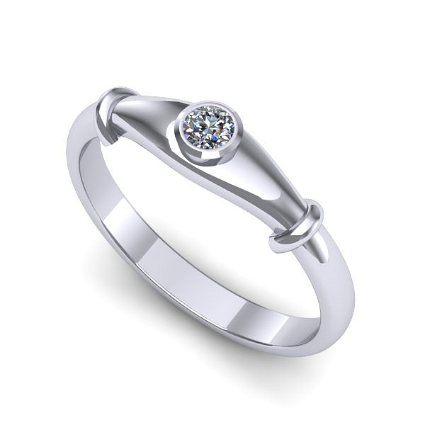 Inel din aur alb cu diamant