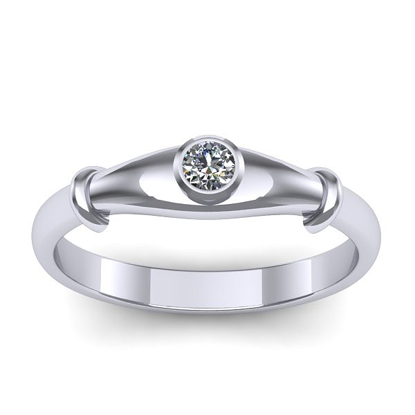 Inel cu diamant rotund