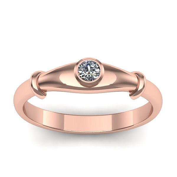 Inel cu diamant rotund