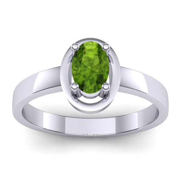 Inel de logodna cu peridot oval