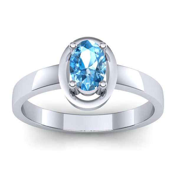 Inel logodna cu topaz blue oval