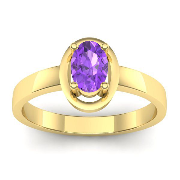 Inel logodna cu ametist oval