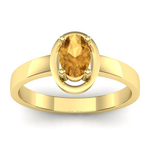 Inel de logodna cu citrin oval