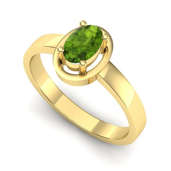 Inel din aur galben cu peridot