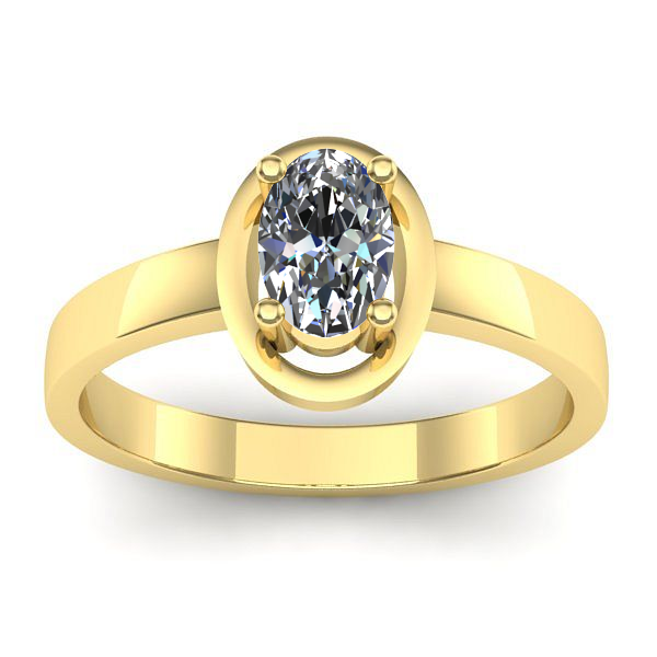 Inel logodna cu safir alb oval