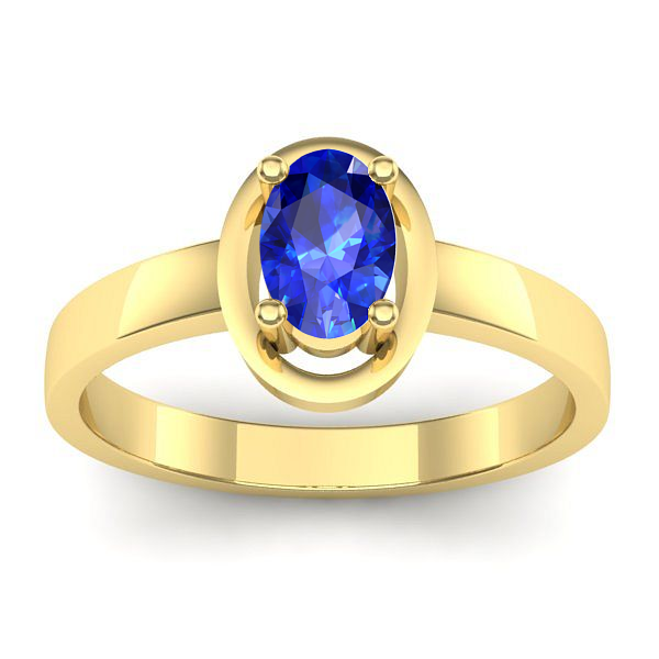 Inel de logodna cu safir oval