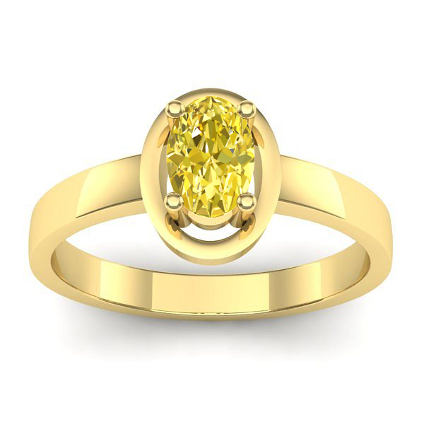 Inel de logodna cu safir galben oval