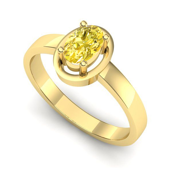 Inel logodna din aur galben cu safir galben