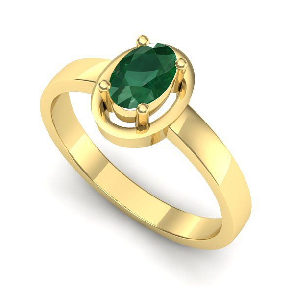 Inel din aur galben cu smarald