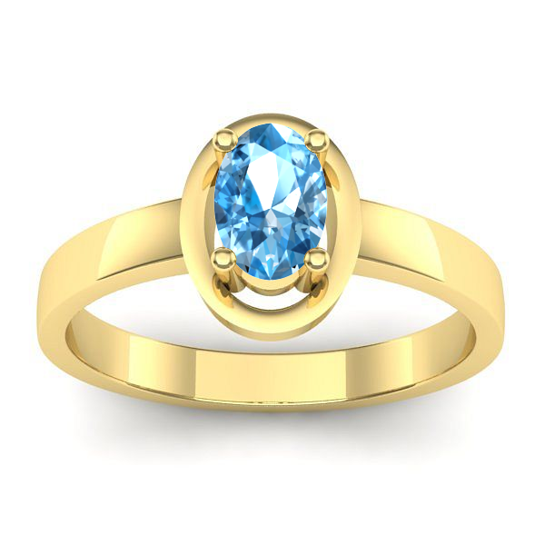Inel cu topaz blue oval
