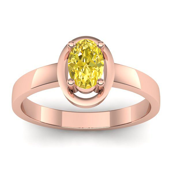 Inel logodna cu safir galben oval