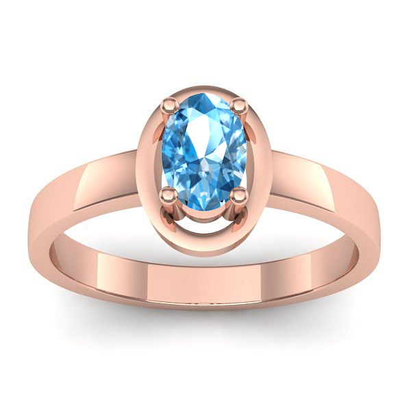 Inel cu topaz blue oval