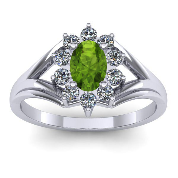 Inel logodna cu peridot oval