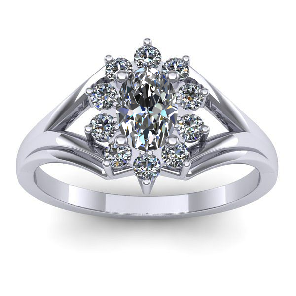 Inel de logodna cu safir alb oval