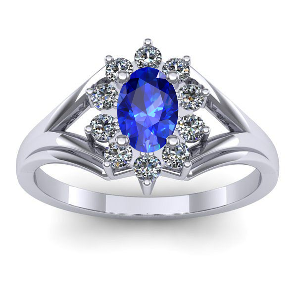 Inel cu safir oval