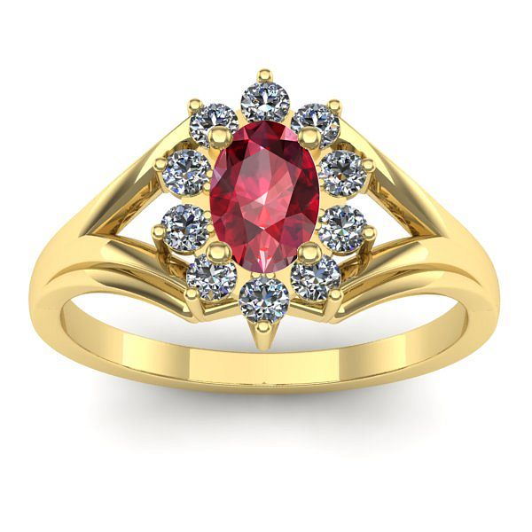 Inel cu rubin oval