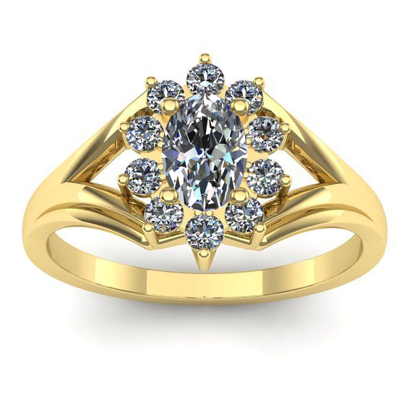 Inel logodna cu safir alb oval